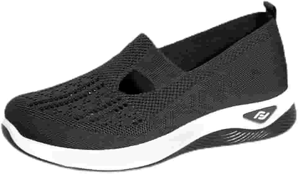Tênis de caminhada feminino, leve, confortável, respirável, para viagem, treino, caminhada, cabedal de malha
