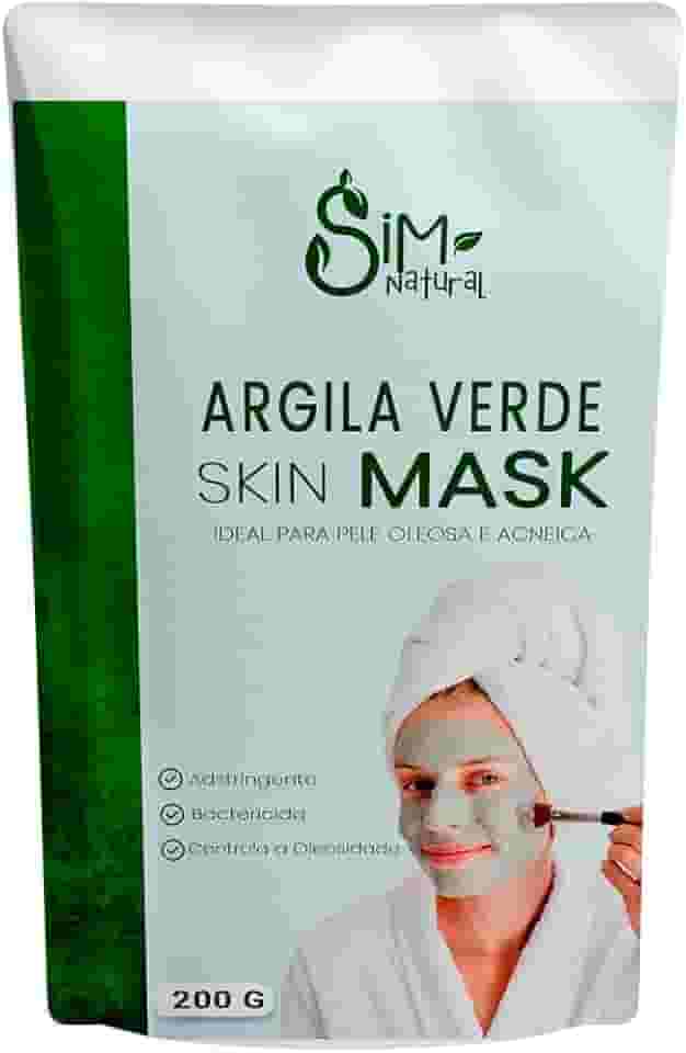 Argila Verde Skin Mask Ideal para Pele Acneica e Oleosa - Máscara Facial e Corporal 200g