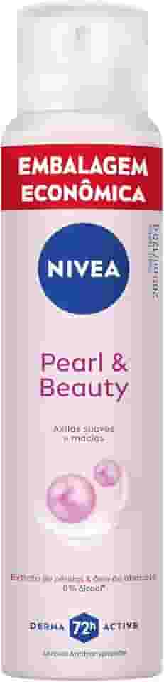 NIVEA Desodorante Aerossol Pearl & Beauty 200ml - Proteção por 72h para axilas mais suaves e bonitas