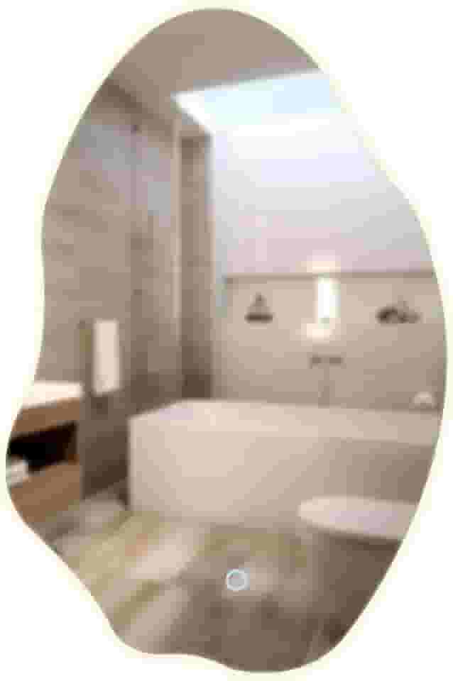 Espelho Orgânico Iluminação LED Touch, 90x60cm Bivolt, Elegante Moderno, MR-BH003, Alira Home