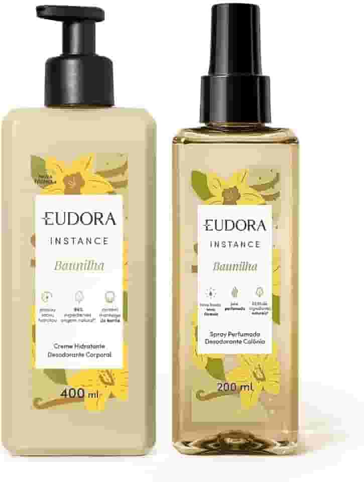 Combo Instance Baunilha: Spray Perfumado Desodorante Colônia 200ml + Creme Hidratante Desodorante Corporal 400ml