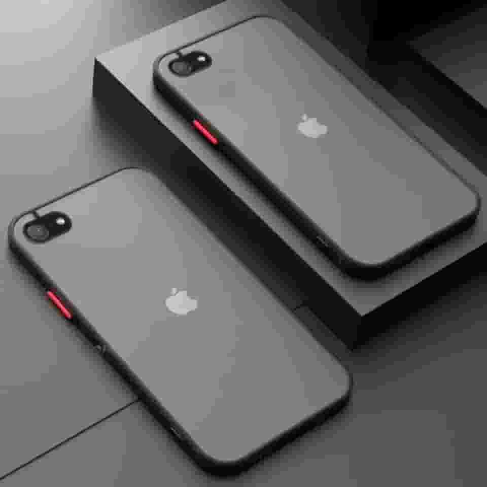 Capa Capinha Preta Translúcida Com Proteção de Câmera Para iPhone 7 Tela de 4.7 Polegadas - (Hard Glass Store)