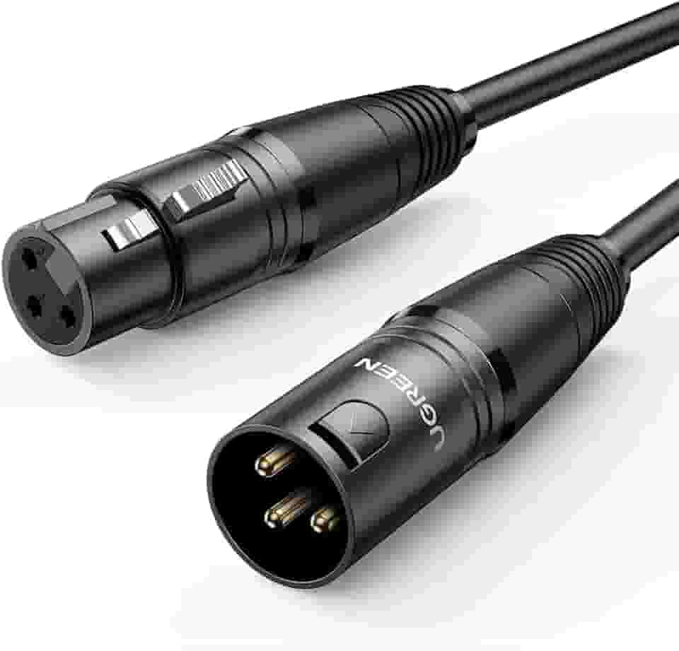 Cabo Xlr Macho/Macho p/Microfone 5 Metros Preto Áudio Profissional Conexão Plug and Play MPOWER