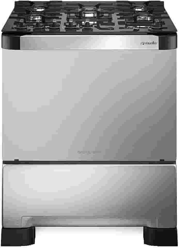 Fogão Mueller 5 bocas Decorato Vetro Inox com timer