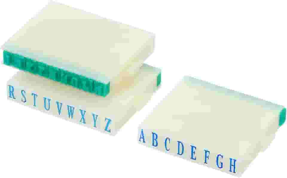 Carimbo de letra destacável, plástico de 5 mm, fonte de 26 dígitos, tamanho 5, alfabeto A-Z, conjunto de combinação para cartão, etiqueta, scrapbook, artesanato, ensino