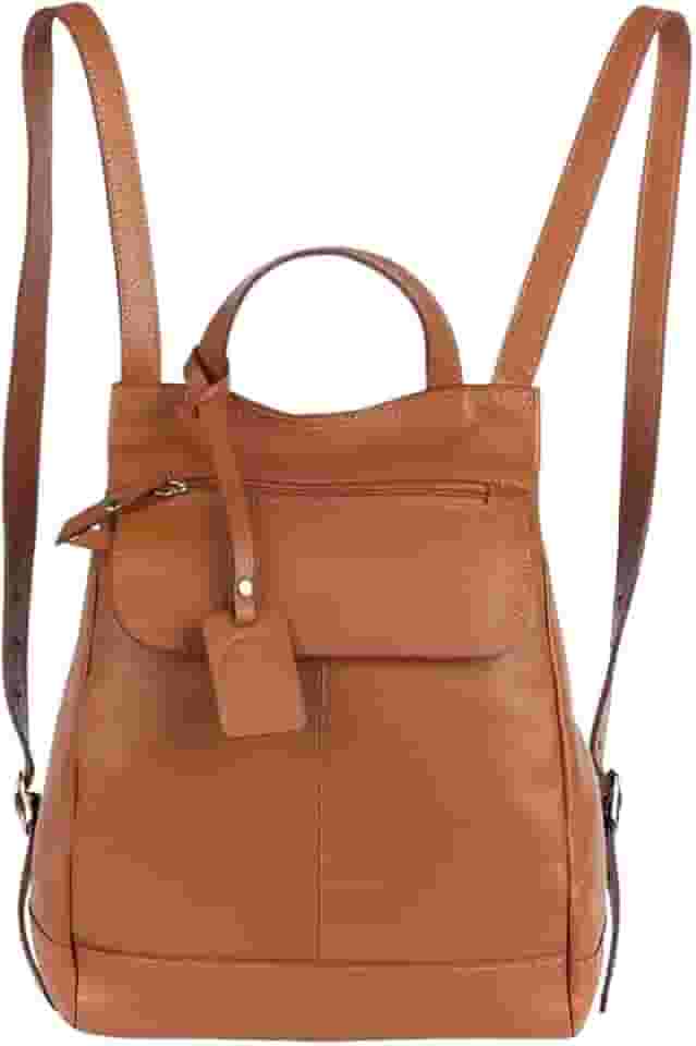 Mochila de Couro Legítimo Modelo Maluzinha Elegante 21x26x10cm, Alças Reguláveis