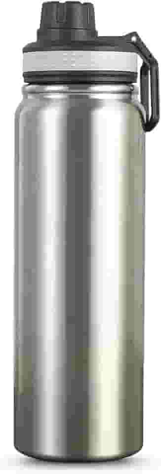 Garrafa Térmica 800ml de Inox, Parede Dupla, Isolamento a Vácuo, Bico Antivazamento, Com Alça, Mantém Quente e Gelado (Inox)