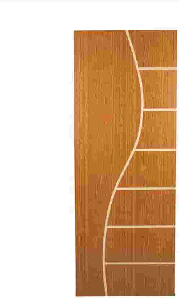 Porta de Madeira Frisada Cantareira MGM 210cmx70cm Melamínico Mogno