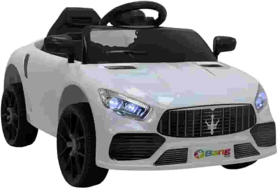 Bang Toys - Carrinho Elétrico Infantil Striker X10 12V - com Luzes de LED, Sons, Entrada USB/MP3, Bluetooth, Controle Remoto - Suporta até 30kg - Cor Branco