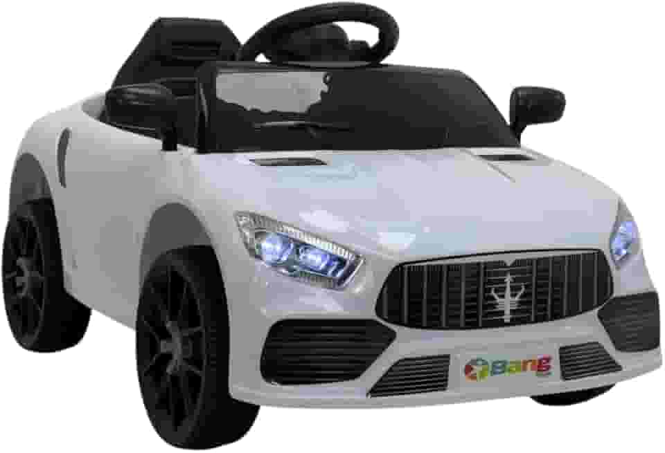 Bang Toys - Carrinho Elétrico Infantil Striker X10 12V - com Luzes de LED, Sons, Entrada USB/MP3, Bluetooth, Controle Remoto - Suporta até 30kg - Cor Branco