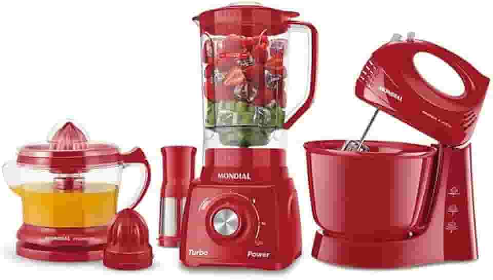 Conjunto Mondial, Liquidificador + Batedeira + Espremedor, 220V - KT-105-R