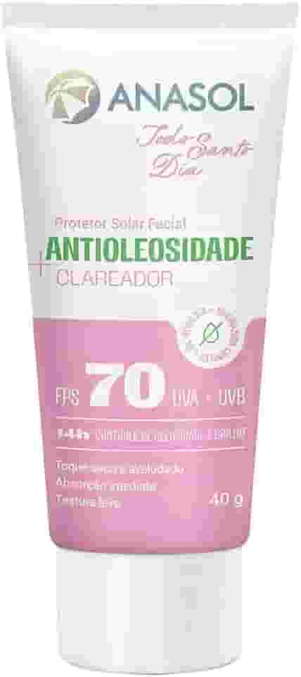 Anasol Protetor Solar Facial Antioleosidade Clareador Todo Santo Dia FPS70 40g