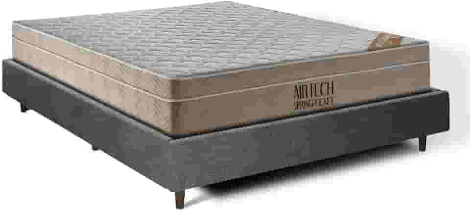 Cama Genebra Bouclé com Colchão de Molas Ensacadas Ortobom Airtech Spring Pocket (King Size)