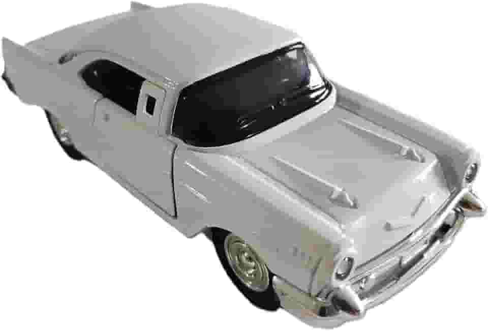Miniatura de carro Chevrolet Bel Air 1957,Colecionável, Escala 1:32, 13cm, com Sistema de Fricção (Branco)