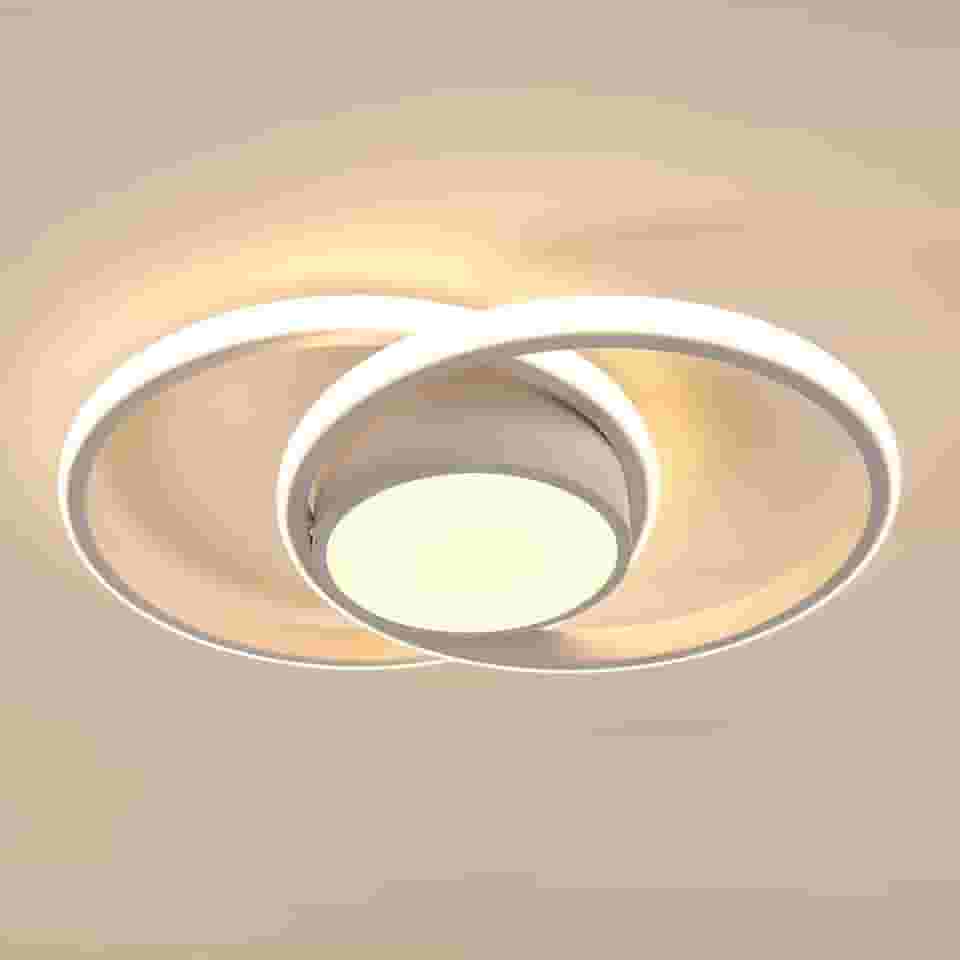 BEMMY Luminária de Teto, Lustre Redondo, Quarto, Cozinha, Sala de Estar, Decoração, Luz de Teto Regulável, Lustre de iluminação tricolor 85-265V (Branco)