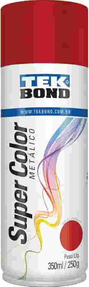 Tinta Spray Vermelho Metálico 350ml 250g Tekbond