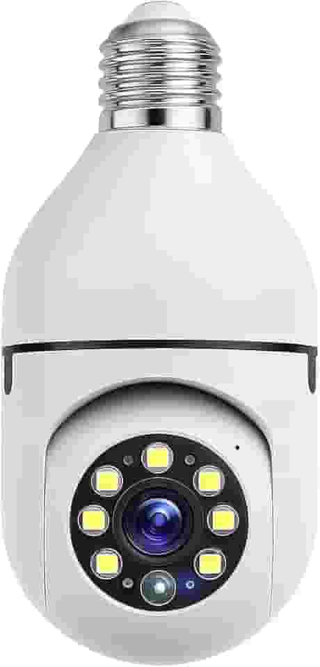 Câmera Lâmpada Wi-Fi 360° Espiã Visão Noturna Full HD Áudio Detecção de Movimento e Controle Via Celular