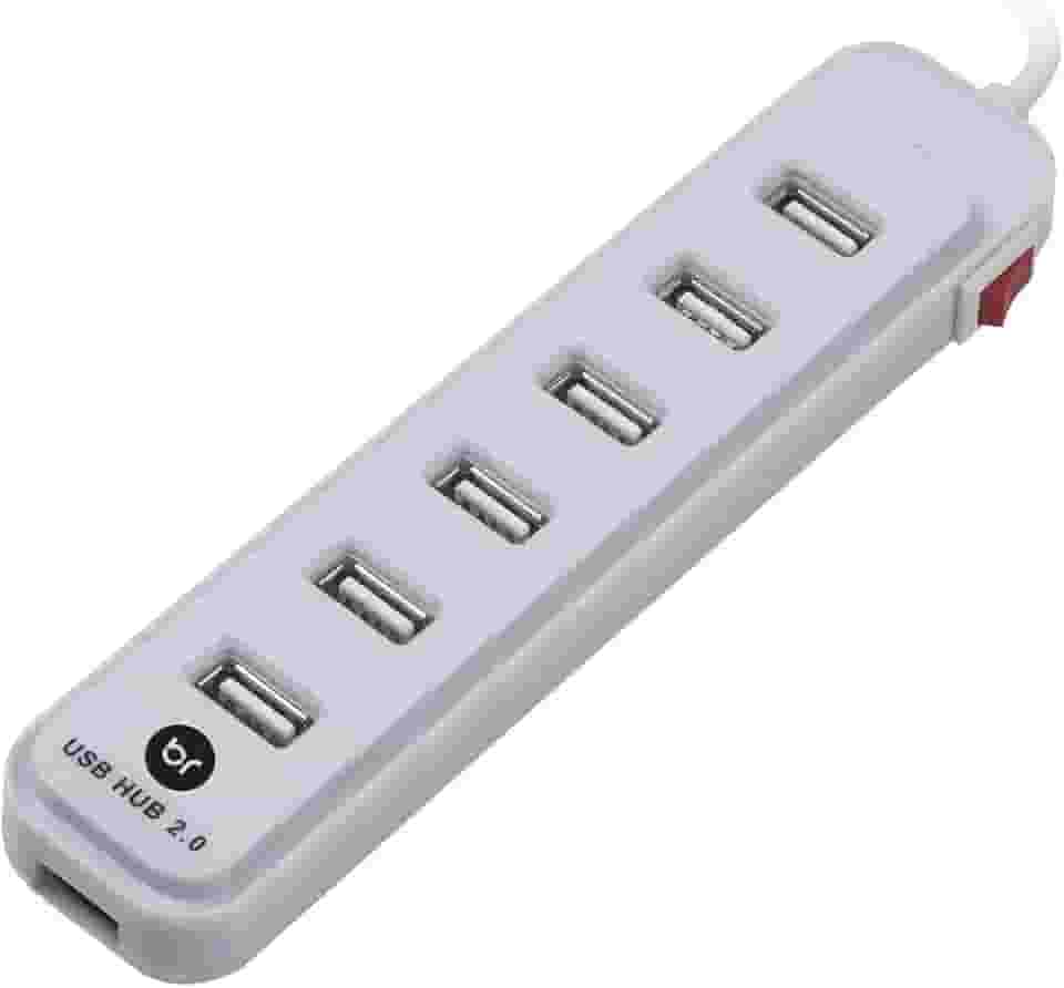 Bright Hub USB e Carregador 7 portas com chave seletora 5V 2A 0191