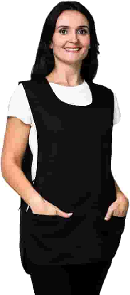 Avental Bata Oxford Liso Frente e Costa Com 2 Bolsos