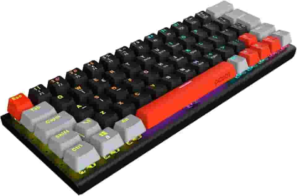 TECLADO GAMER MECANICO 60% PCYES KUROMORI BLACK VULCAN - SWITCH BLUE - LED RAINBOW