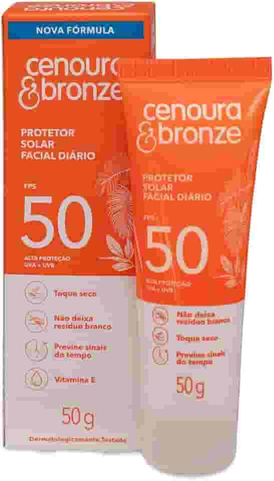 Protetor Solar Facial Diário FPS 50 Cenoura & Bronze 50g