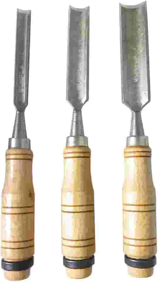 Jogo Formão Goiva 3 Peças 1/2-3/4 e 1pol Para Madeira