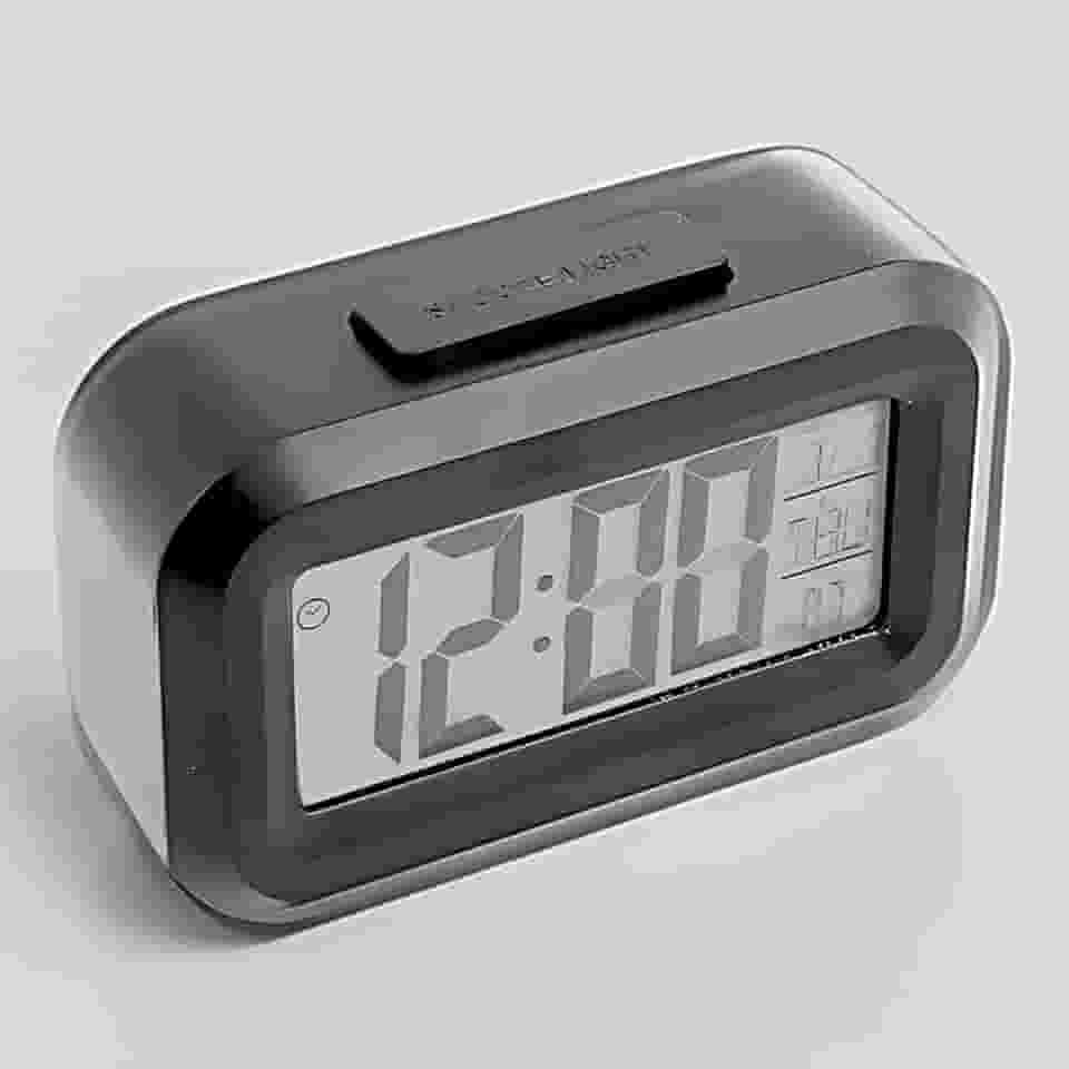 Despertador Digital LED com Sensor de Temperatura - Relógio de Mesa com Alarme, Display Brilhante, e Termômetro Interno – Ideal para Quarto ou Escritório (Preto)