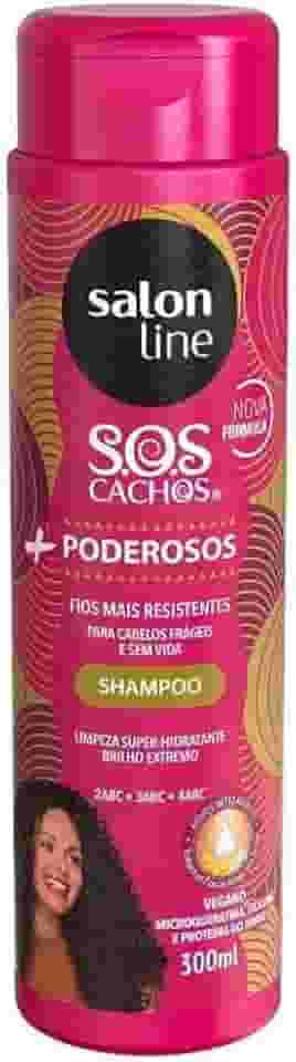 Salon Line, Shampoo, SOS Cachos, + Poderosos, Vegano - Cabelos Ondulados, Cacheados e Crespos, 300 ml