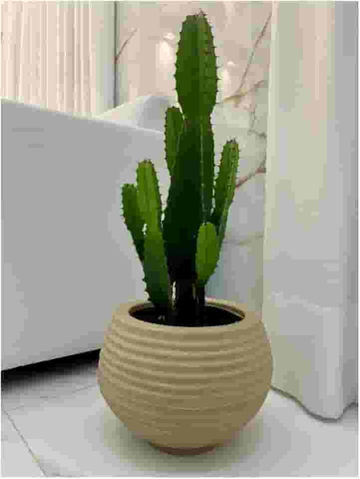 VASO POLIETILENO ONDULADO DECORATIVO P/PLANTAS/JARDINS/ESCRITÓRIOS (Bege)