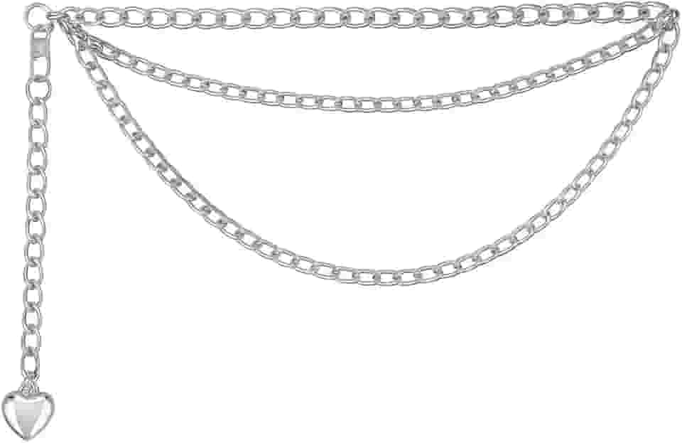 Cinto Feminino Corrente 3 Camadas Elegante Versátil Prata e Dourado