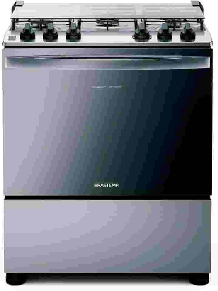 Fogão Brastemp 5 Bocas Cor Inox Com Botões Removíveis E Exclusivo Aro Protetor - BFS5NCR BIVOLT