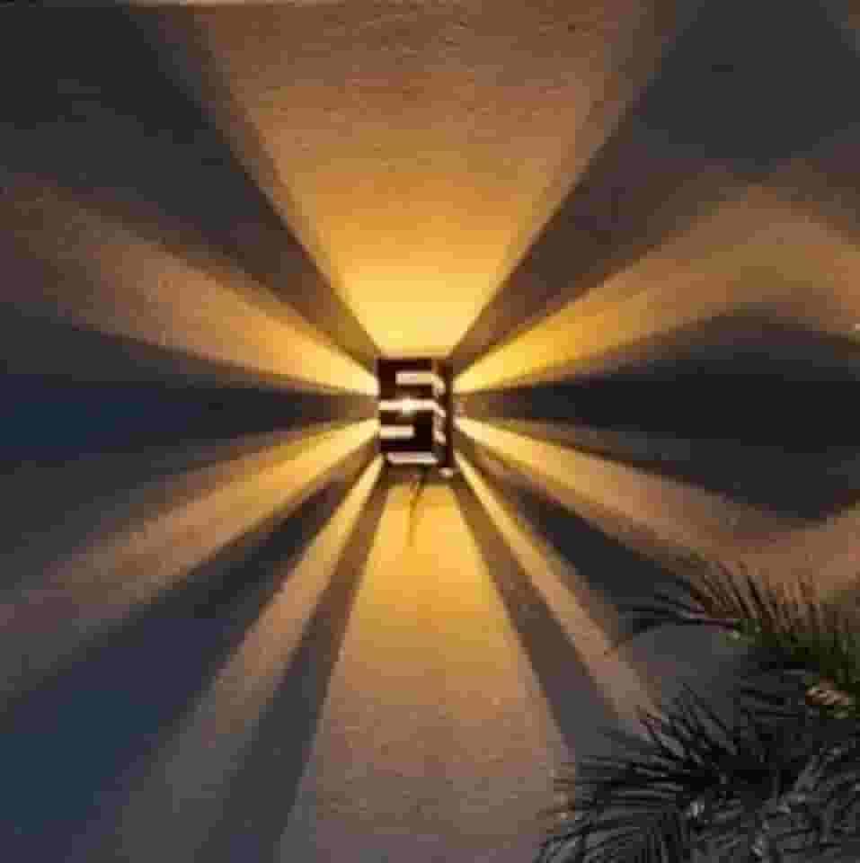 Arandela Massuia Frisada Parede Muro Externa e Interna Preta