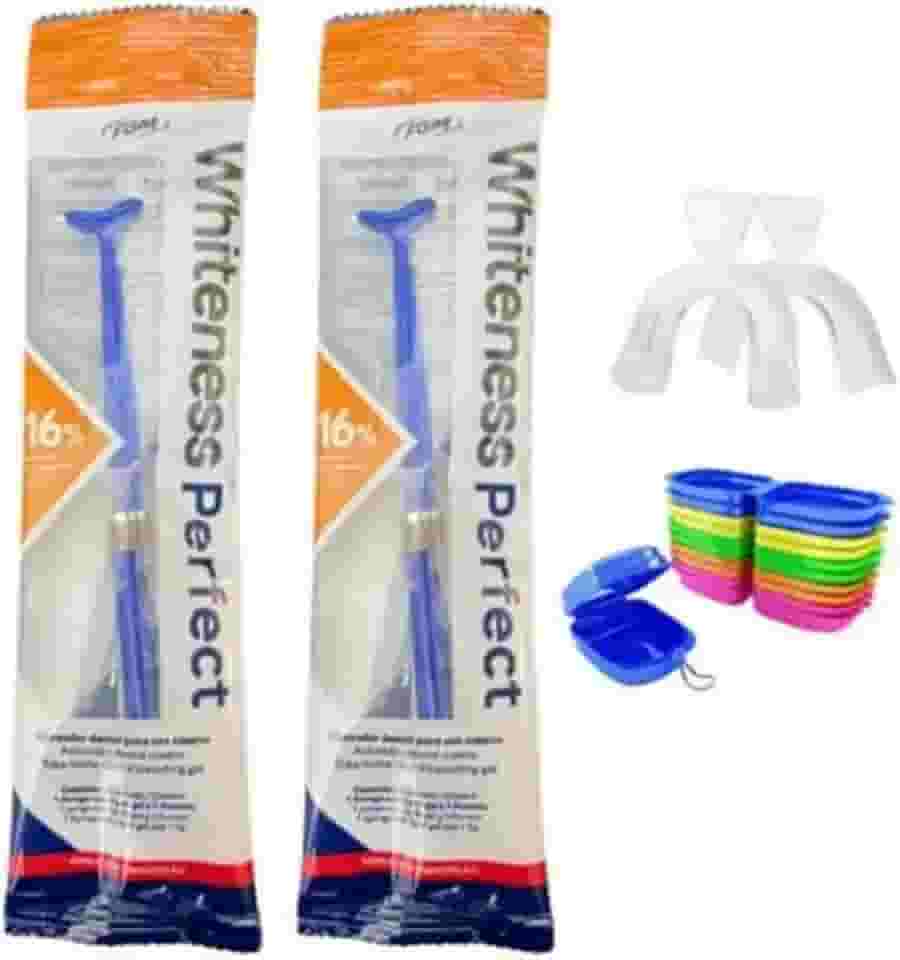 Kit de Clareamento Dental Profissional, Gel Clareador com Moldeira, Branqueamento Rápido e Seguro.