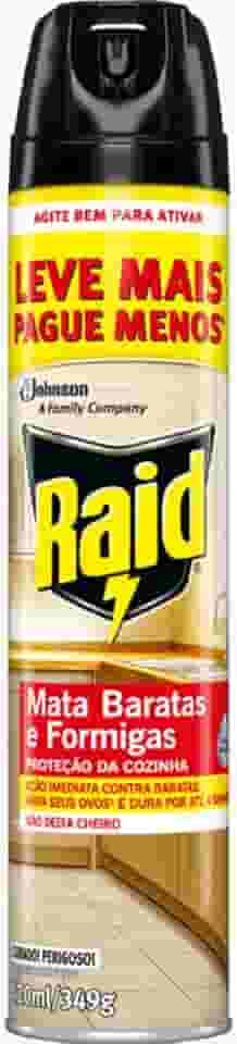 Raid Inseticida Aerosol Mata Baratas e Formigas, Proteção da Cozinha, Elimina Barata e Seus Ovos, 420ml