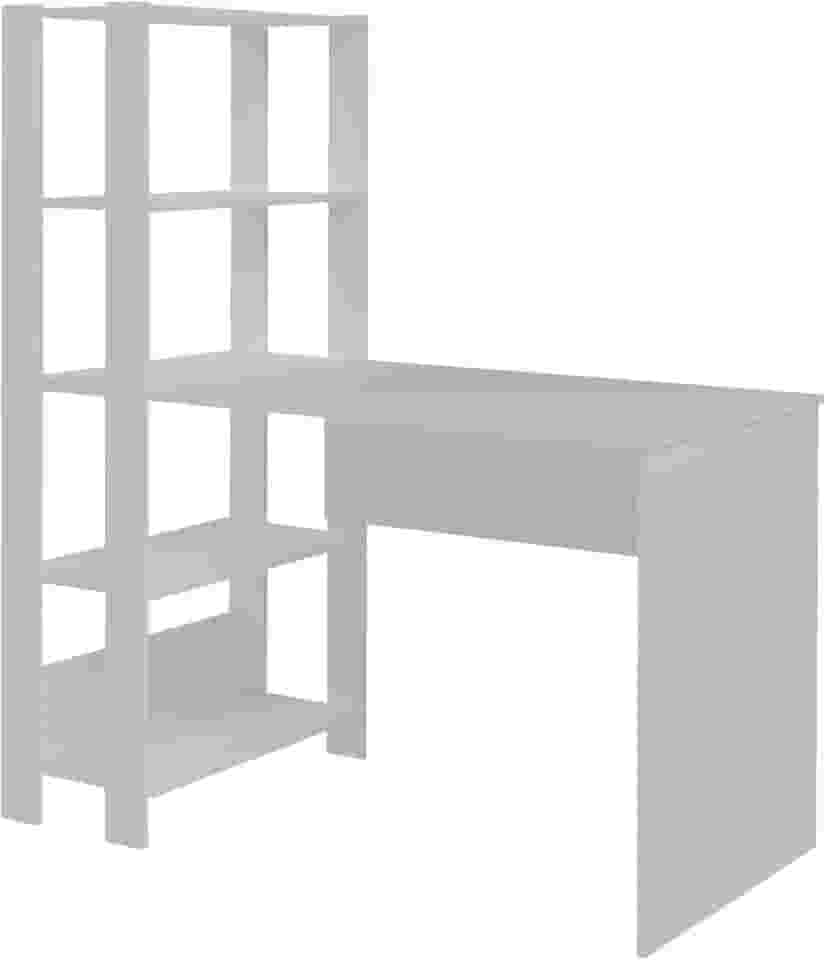 Escrivaninha com Estante Lateral MATCH cor Branco - Artely