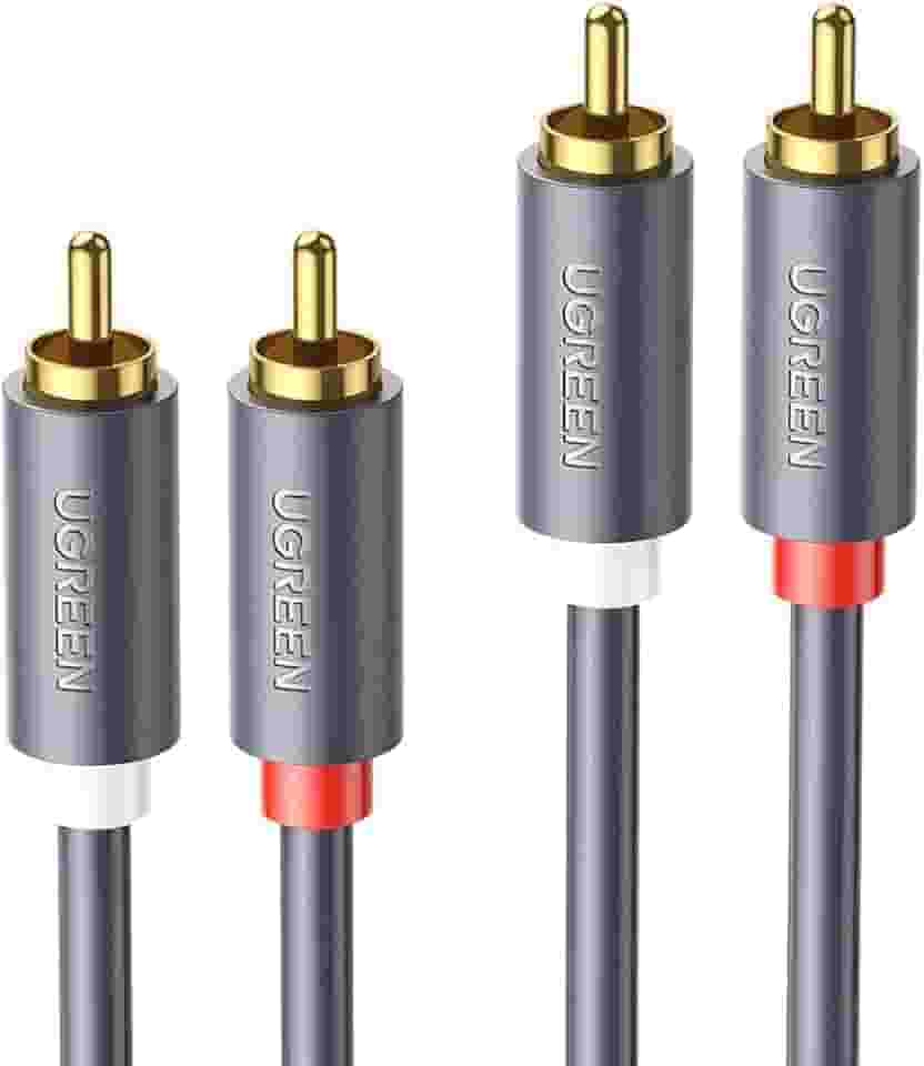 Cabo de Áudio 2Rca Macho/Macho 1 Metro Preto Conectores Banhado a Ouro Cabo Auxiliar Conexão Plug and Play MPOWER