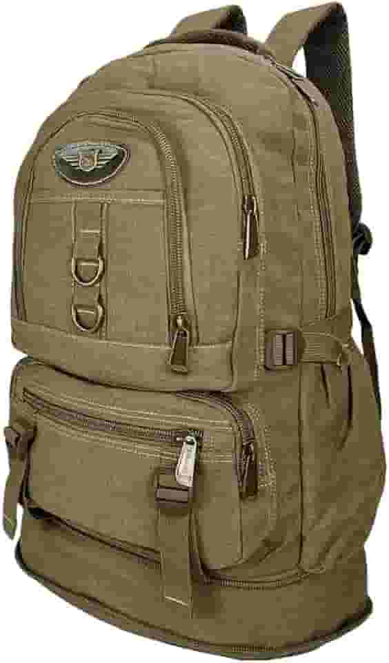 Mochila Lona De Camping Reforçada Viagem Motociclista 50l 3005 (Bege)