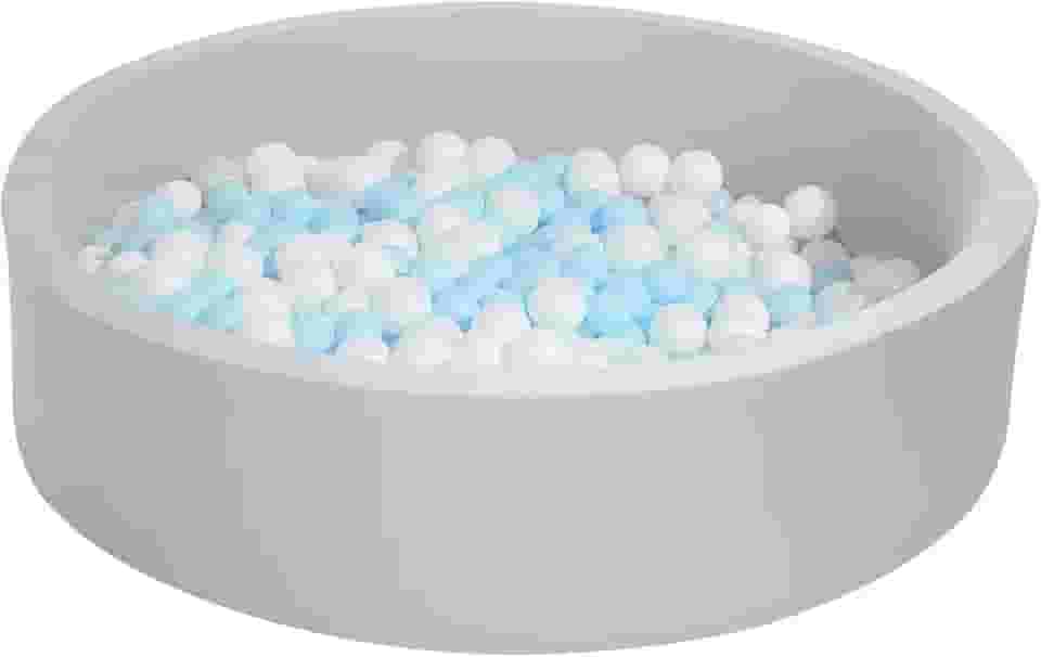 UHAPPYEE Piscina de bolas macia extra grande para crianças, piscina de espuma de 129,5 x 30 cm para bebês e crianças, bola redonda macia para crianças, crianças, piscina de espuma de memória interna, bola redonda sem bolas - cinza