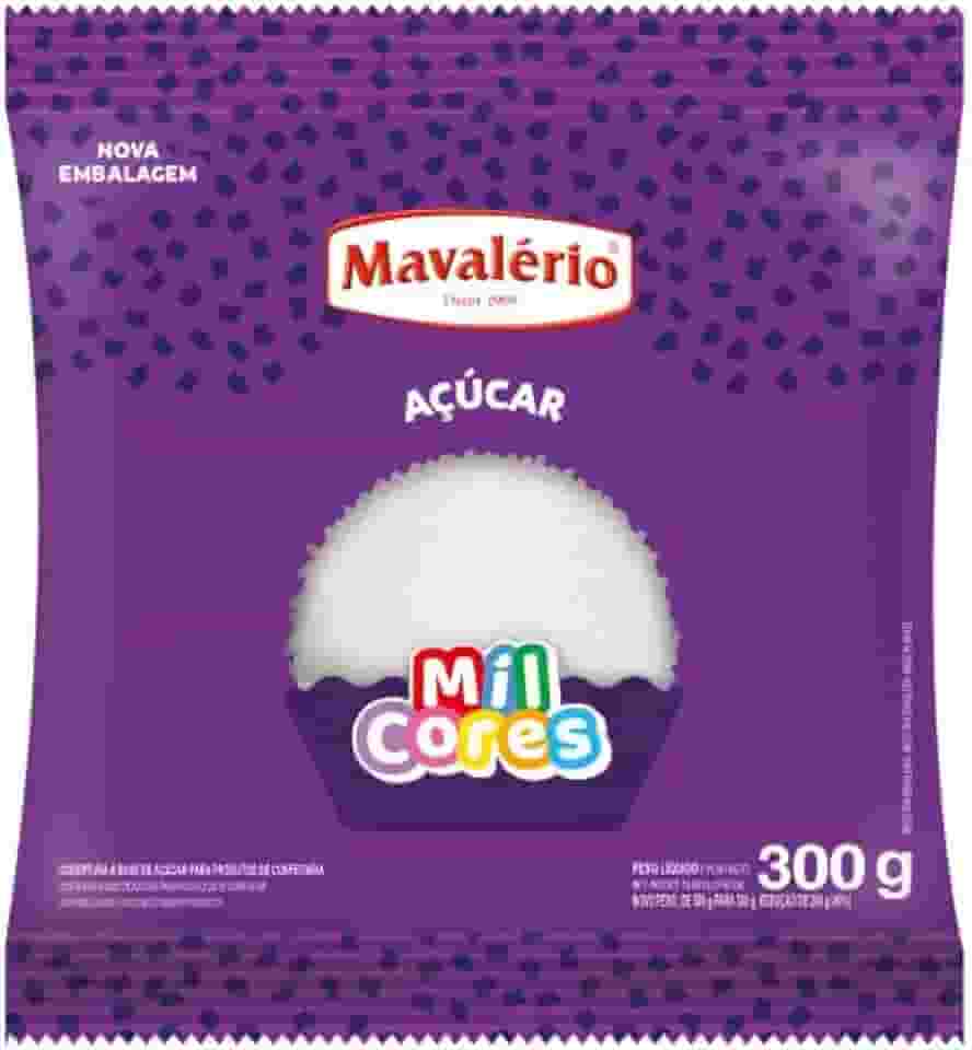AÇÚCAR CRISTAL COLORIDO BRANCO MIL CORES 300G MAVALERIO