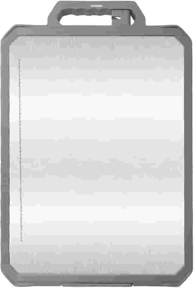 Tabua de Corte Grande, Tabua de Carne Inox Para Cozinha,Dupla Face Aço Inoxidável e PP Tábuas de Cortar,Afiador Integrado, Canaletas Antirrespingo,Frutas e Vegetais com Higiênica(43.8 * 30 * 2.6cm)