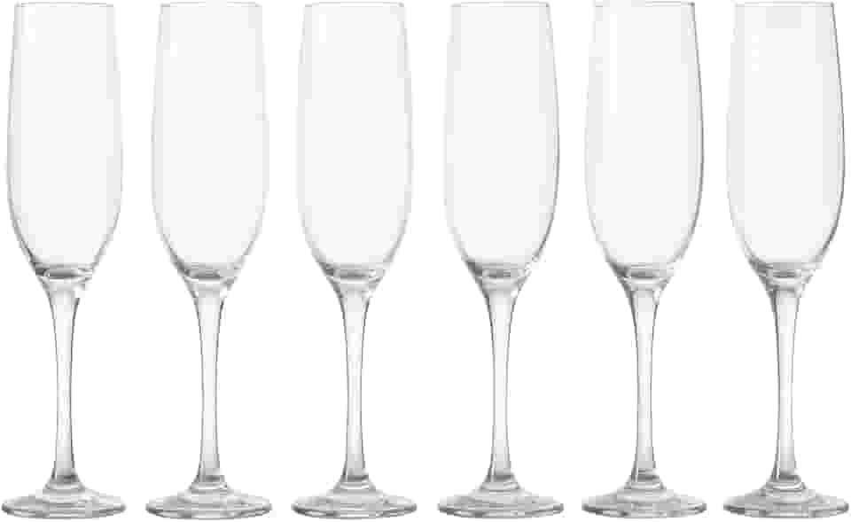 Taças de Champanhe em Vidro Luxo 190ml – Jogo com 6 Unidades | Design Elegante, Ideal para Brindes, Casamentos e Festas