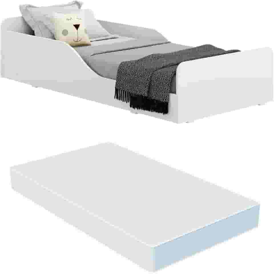 Cama Montessoriana Melissa Plus com colchão Multimóveis 100% Mdf Branca.