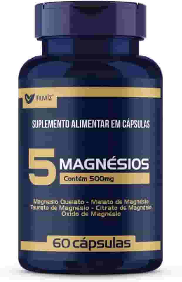 5 Magnesios Quelato Malato Taurato - 60 Capsulas Muwiz