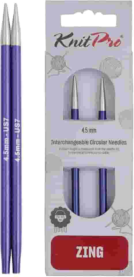 Par de Agulhas de Tricô Intercambiáveis 4.50mm - Zing Especial - 47524 - Knitpro