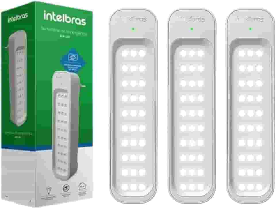 Kit 3 Luminárias De Emergência 30 LEDs Intelbras Lea 150 Bivolt