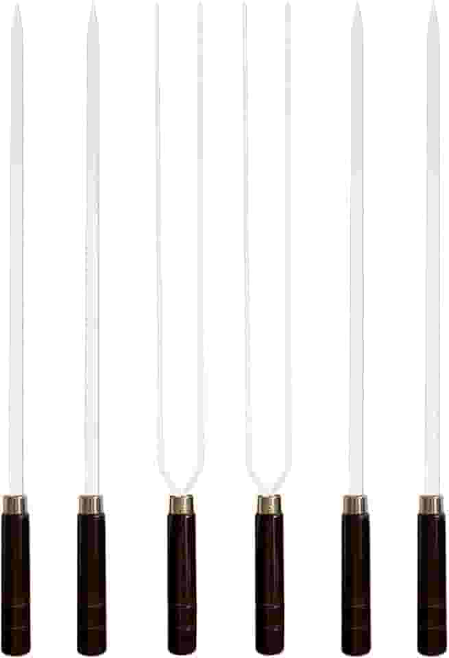 Kit 6 Espetos Artesanais de Alumínio P/Churrasco