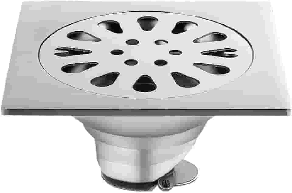 Ralo Inteligente para Banheiro, Quadrado10x10cm, Aço Inox, Anti Odor, Anti Inseto, Resistente