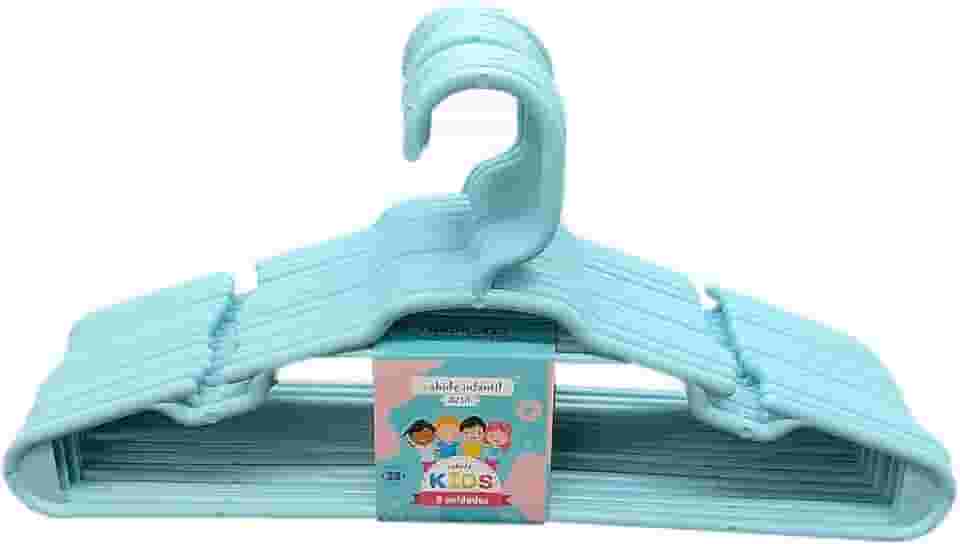 Kit 30 Unidades Cabides Infantis Reforçado Roupa Infantil Bebê Cor: Azul