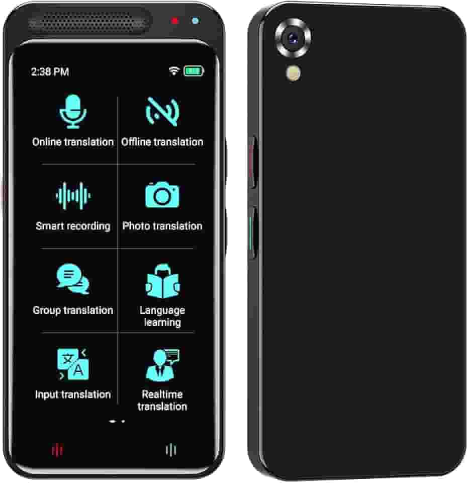 Dispositivo tradutor de idiomas, suporta 138 idiomas, tradução de voz em tempo real bidirecional, tradução on-line portátil offline para viagens de aprendizado de negócios, tela sensível ao toque HD