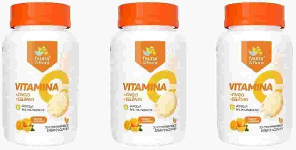90 Comprimido Zinco Efervescente Vitamina C Selênio 1000mg